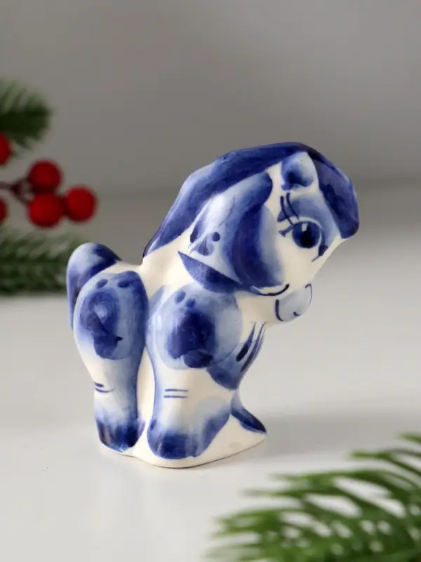 Сувенир Пони, 8х8 см, гжель Сувенир Пони, 8х8 см, гжель