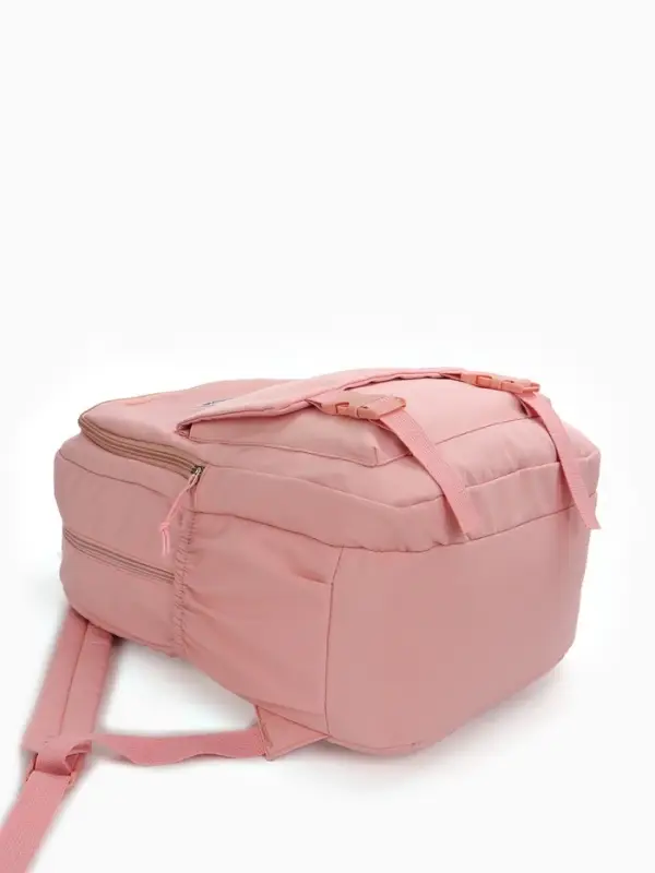 Рюкзак школьный на молнии, с карманами, с принтом, размер 30&times;13&times;44 см, розовый