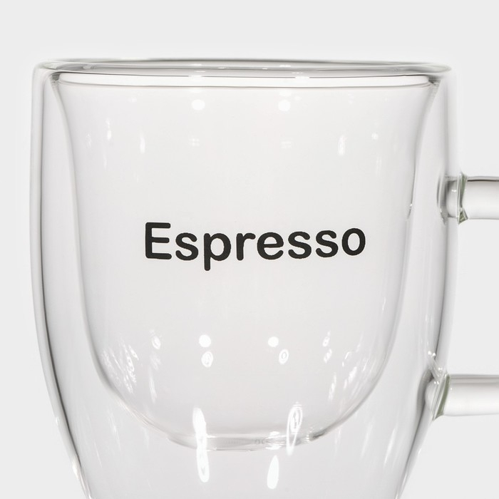 Кружка стеклянная с двойными стенками Magistro «Дуо. Espesso», 80 мл, 9×6×6,5 см Кружка стеклянная с двойными стенками Magistro «Дуо. Espesso», 80 мл, 9×6×6,5 см