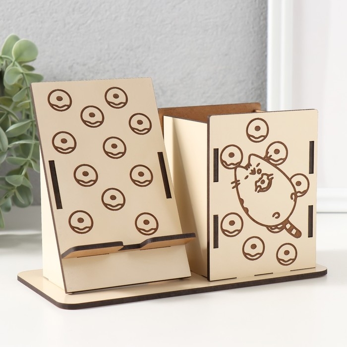 Органайзер настольный Органайзер настольный "Пончики" 18х12,5х9 см (набор 9 деталей)