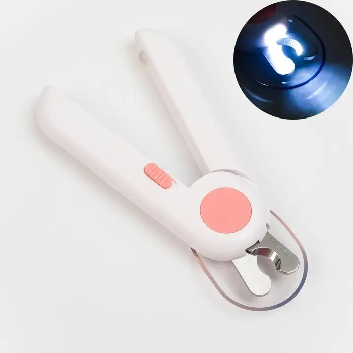 Когтерез для животных с LED фонарём и пилкой для ногтей, розовый Когтерез для животных с LED фонарём и пилкой для ногтей, розовый