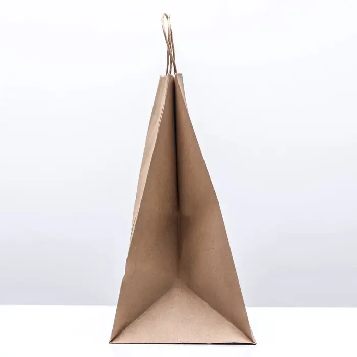 Пакет бумажный крафт 90 г/м&sup2;, круглая ручка 32&times;20&times;37 см