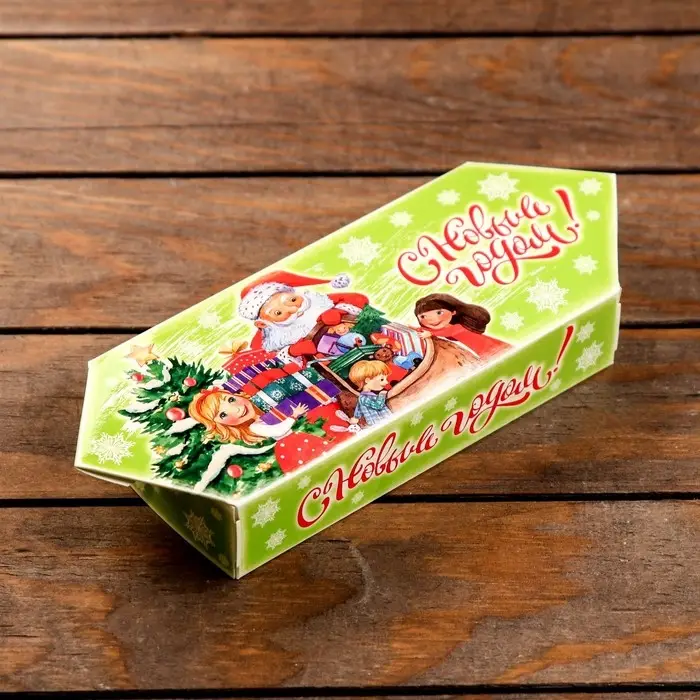 Подарочная коробка «Конфета Дед Мороз и дети» новогодняя упаковка, 10×20×4.3 см Подарочная коробка «Конфета Дед Мороз и дети» новогодняя упаковка, 10×20×4.3 см