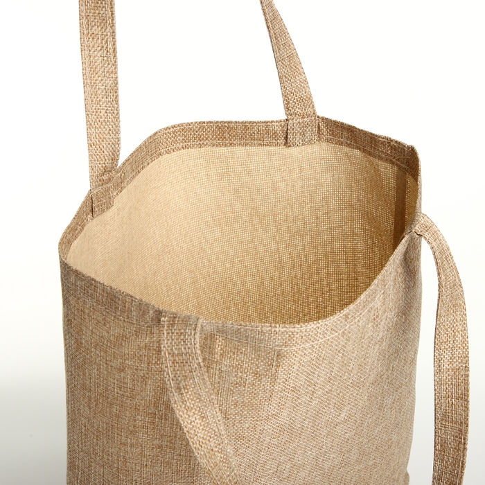 Шопер без застёжки, из текстиля, цвет бежевый Шопер без застёжки, из текстиля, цвет бежевый