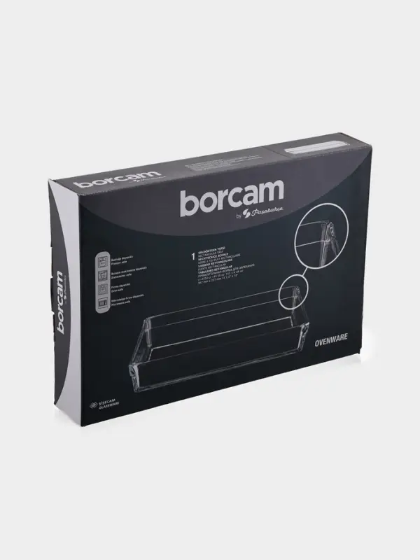 Форма для выпечки и запекания Paşabah&ccedil;e Borcam, 36.7&times;25.7&times;6 см, жаропрочное стекло, прозрачная