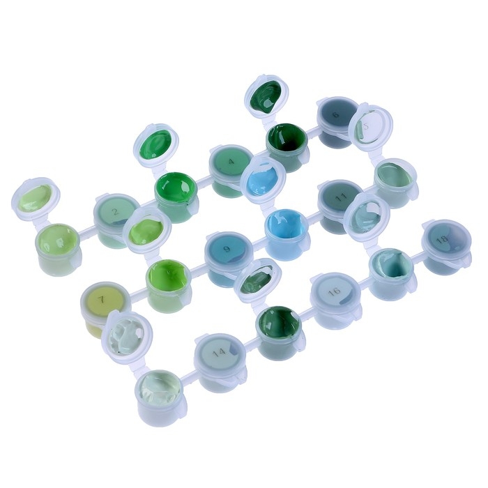 Набор акриловых красок «Зелень», 18 цветов Набор акриловых красок «Зелень», 18 цветов