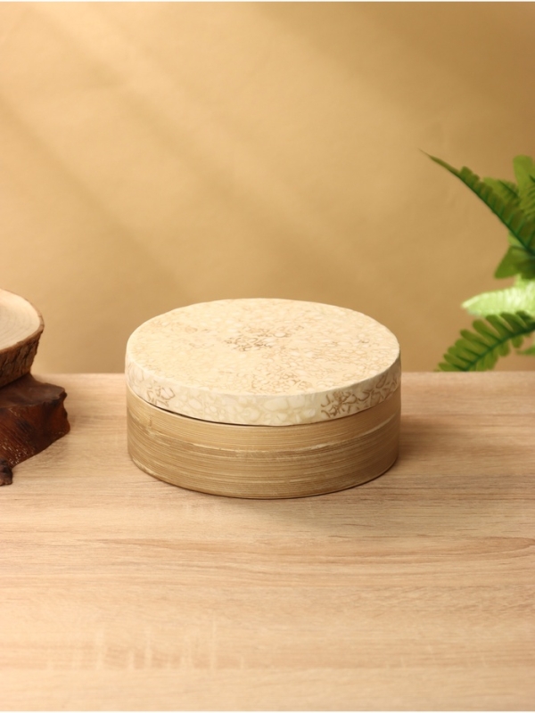 Банка для сыпучих продуктов 16х16х7,5 см, бамбук