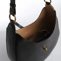 Сумка женская багет TEXTURA на молнии, 27&times;9&times;23 см, чёрная