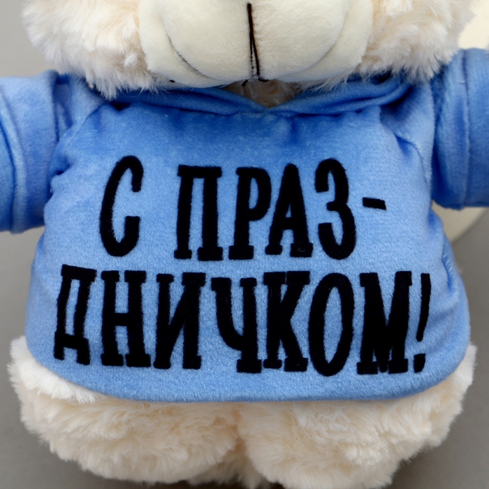 Мягкая игрушка Мишка «С праздничком!», в кофте, 13 см Мягкая игрушка Мишка «С праздничком!», в кофте, 13 см