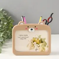 Фоторамка пластик карандашница 10х15 см "Мишутка" бежевый 5х17,2х15,3 см