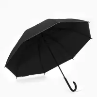 Зонт - трость полуавтоматический &laquo;Однотонный&raquo;, 8 спиц, R=52/58 см, D=104 см, чёрный
