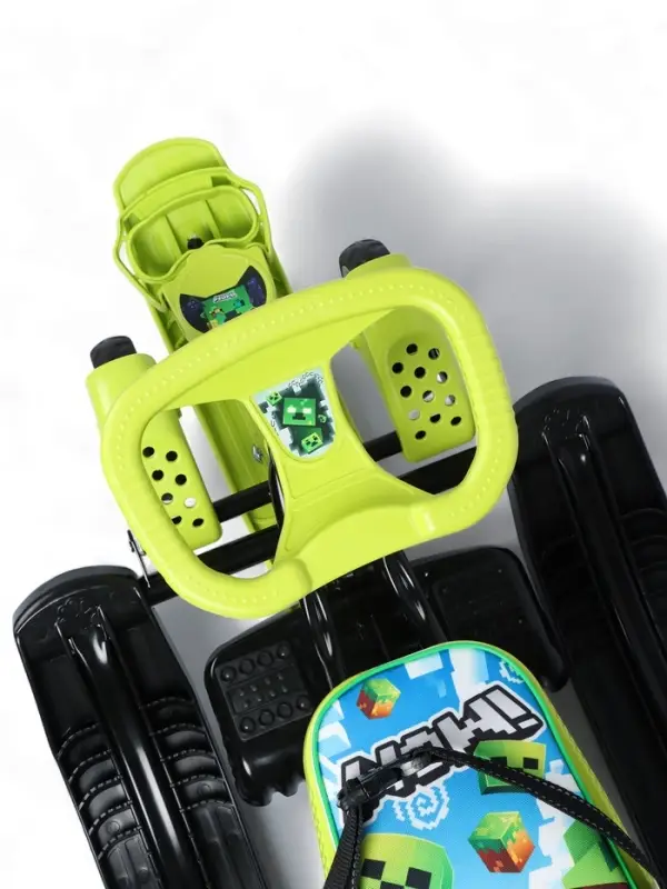 Снегокат «Пиксели», с родительской ручкой, со спинкой, зелёный, ТС6-СЛ/ПК Snow Cat Снегокат «Пиксели», с родительской ручкой, со спинкой, зелёный, ТС6-СЛ/ПК Snow Cat