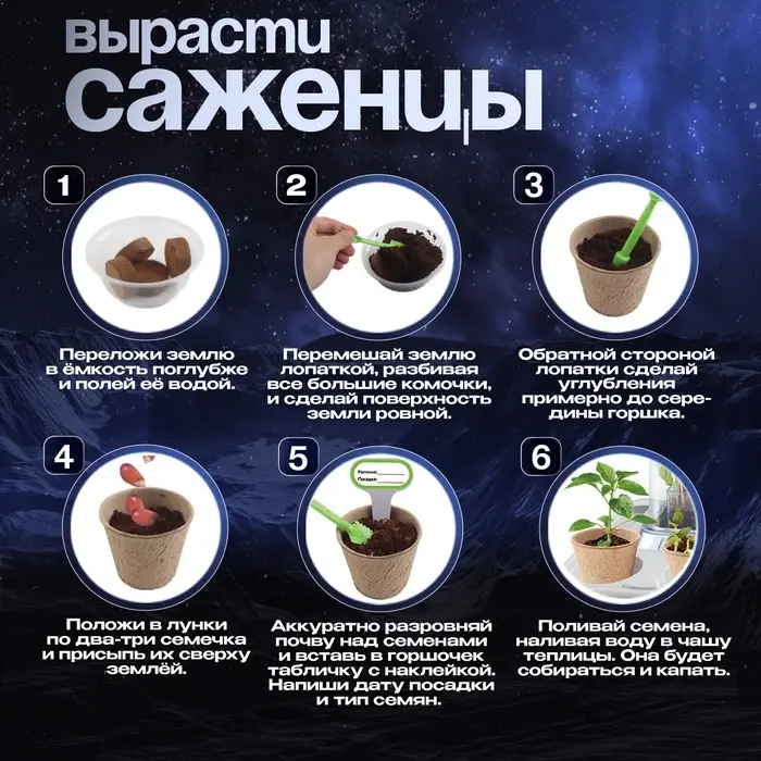 Набор для опытов «Моя мини-ферма», выращивание растений, в космосе Набор для опытов «Моя мини-ферма», выращивание растений, в космосе