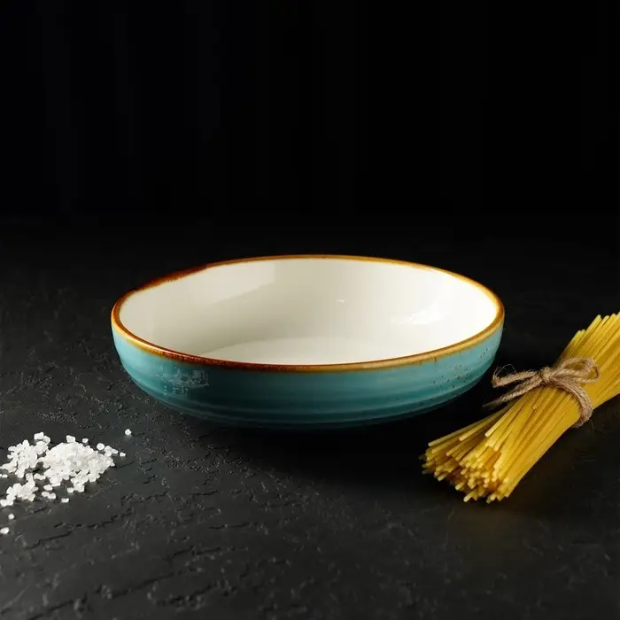 Тарелка глубокая Magistro &laquo;Церера&raquo;, 700 мл, d=18.5 см, фарфор, голубая