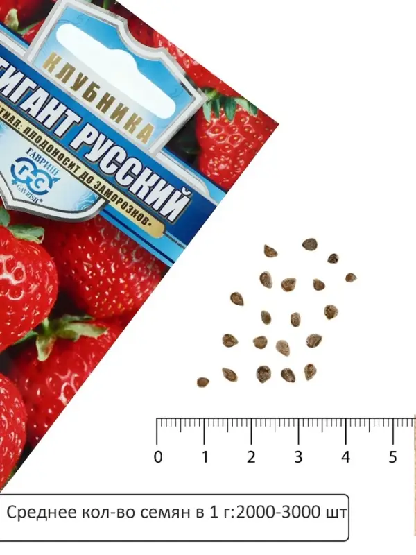 Семена Земляника "Гигант русский", ц/п,  F1, серия Русский богатырь, 5 шт