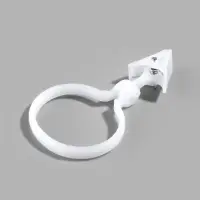 Кольцо для штор, с зажимом, d=33/38 мм, 12 шт., белое