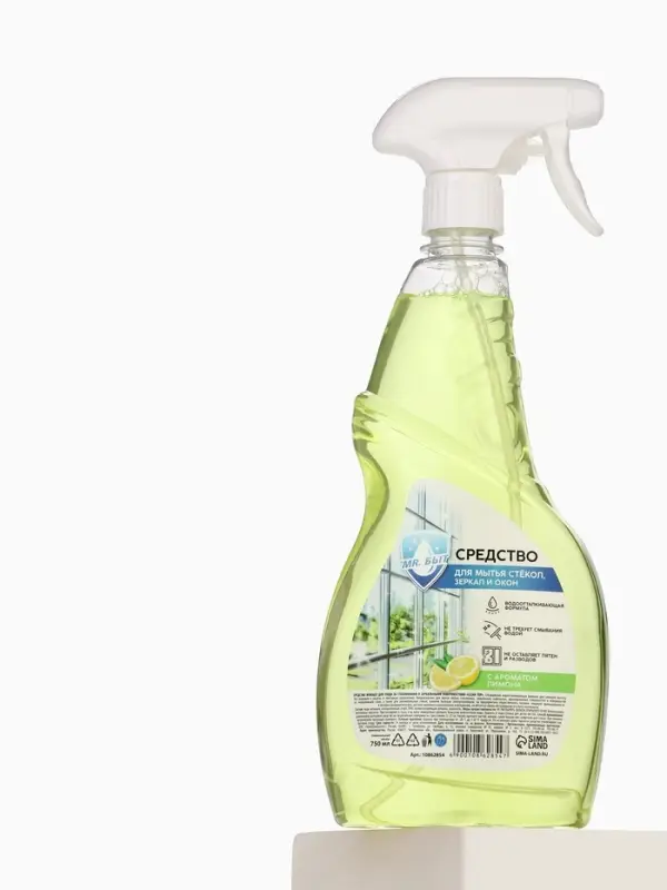 Средство для мытья стёкол, зеркал и окон, 750 мл, аромат лимон, Mr.Быт