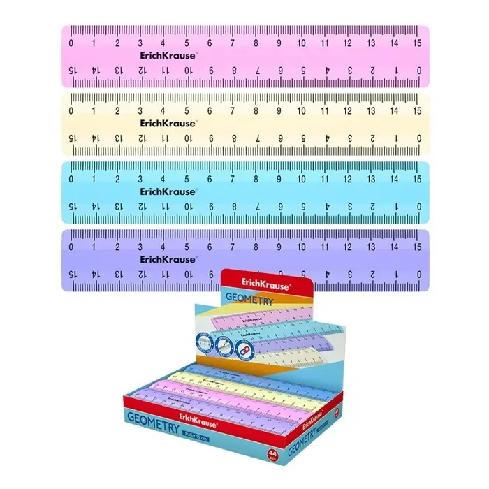 Линейка 15 см ErichKrause Линейка 15 см ErichKrause "Pastel" , непрозрачная, двухсторонняя шкала, микс