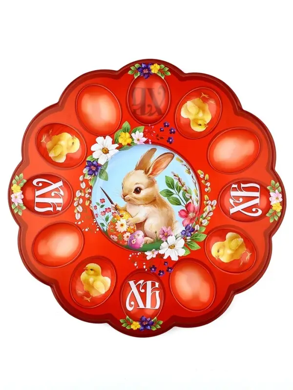 Подставка для 12 яиц и кулича &laquo;Кролик&raquo; на пасху, 30&times;30 см