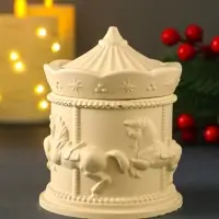 Свеча в гипсовом подсвечникес крышкой Карусель, 8,6*10,4