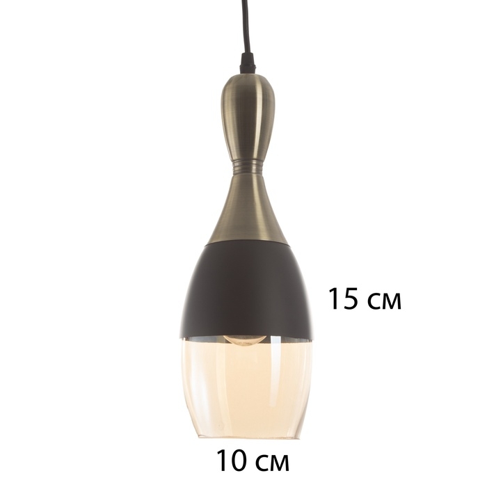 Светильник Светильник "Лорд" 1х40Вт Е27 бронза/черный 12х12х34(134)см