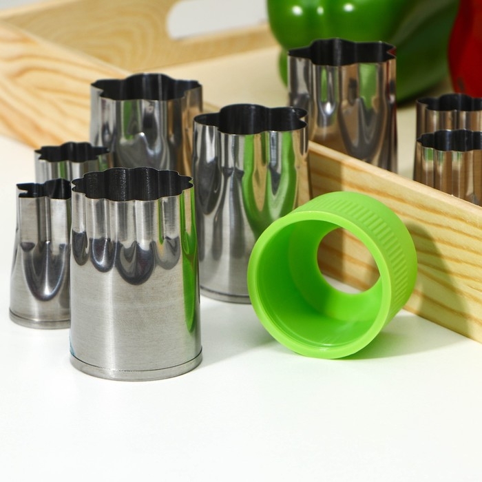 Набор овощерезок «Вкус», 8 предметов, зелёный Набор овощерезок «Вкус», 8 предметов, зелёный