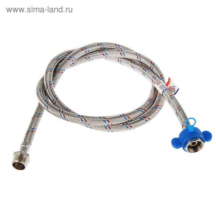 Подводка гибкая AquaKratos, гайка-штуцер, 150 см, нерж.сталь, с ключом для монтажа Подводка гибкая AquaKratos, гайка-штуцер, 150 см, нерж.сталь, с ключом для монтажа