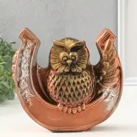 Копилка для денег &laquo;Сова с подковой&raquo;, гипс, 20&times;20&times;7 см