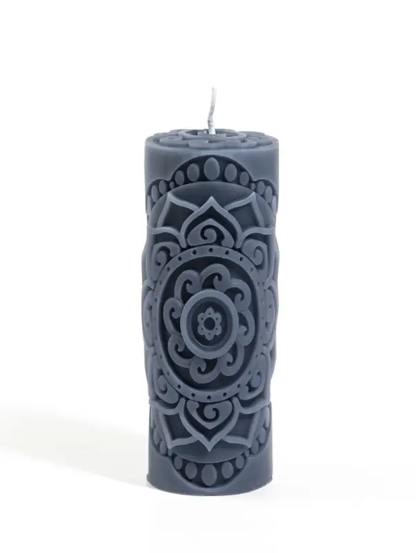 Свеча интерьерная &laquo;Солнце&raquo;, 160 г, 4.8&times;4.8&times;11 см, тёмно-синий