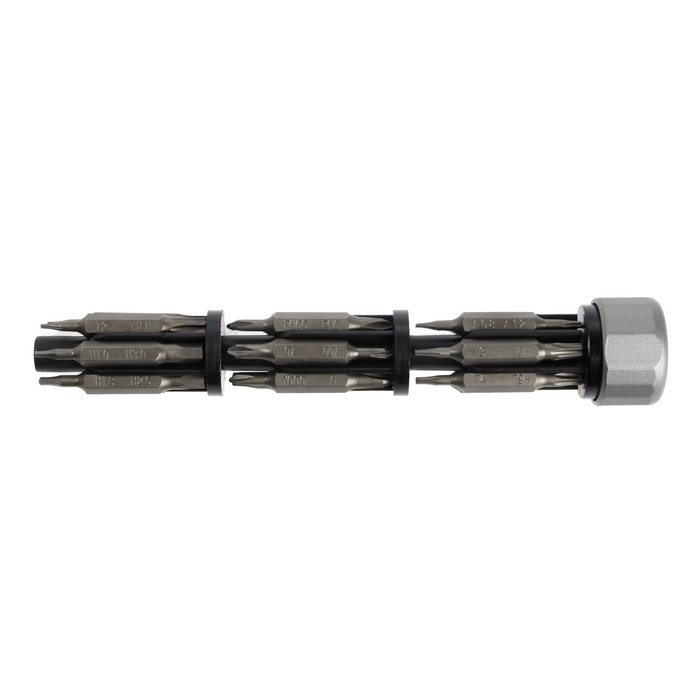 Отвертка с битами для точных работ ТУНДРА, двухсторонние биты 19 шт. 38 в 1 Отвертка с битами для точных работ ТУНДРА, двухсторонние биты 19 шт. 38 в 1