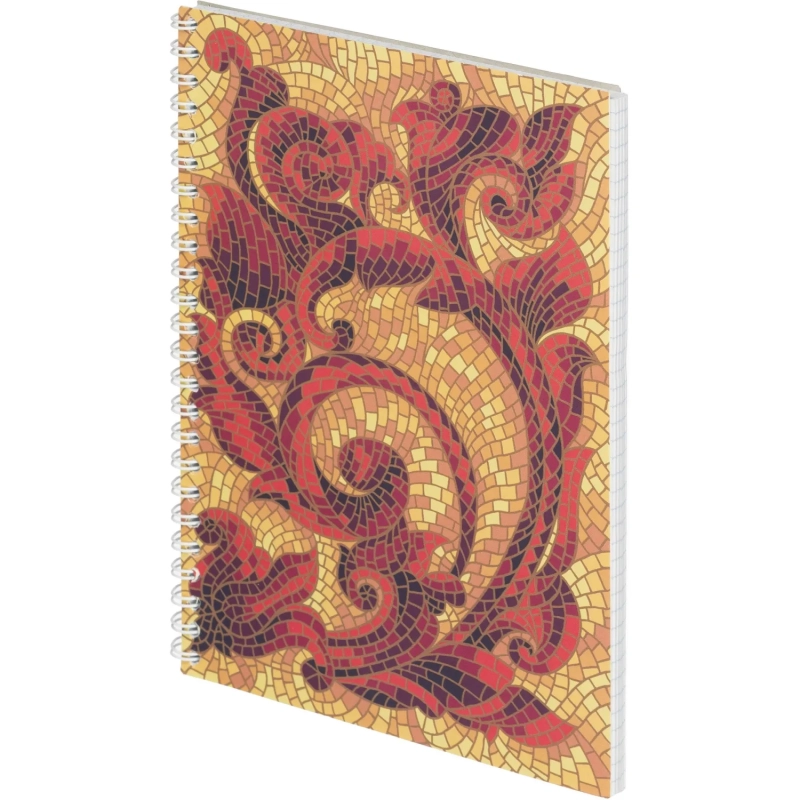 Бизнес-тетрадь Мозаика красная обложка УФ лак, спираль, А5, 80л, клетка