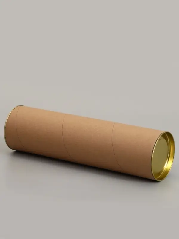 Тубус 92&times;340 мм (320 мм внутр. высота), под бутылку/футболку, картон, металлическая крышка