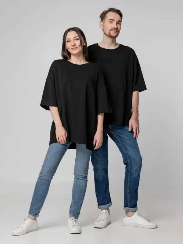 Футболка унисекс оверсайз Crosstown, черная, размер S Футболка унисекс оверсайз Crosstown, черная, размер S