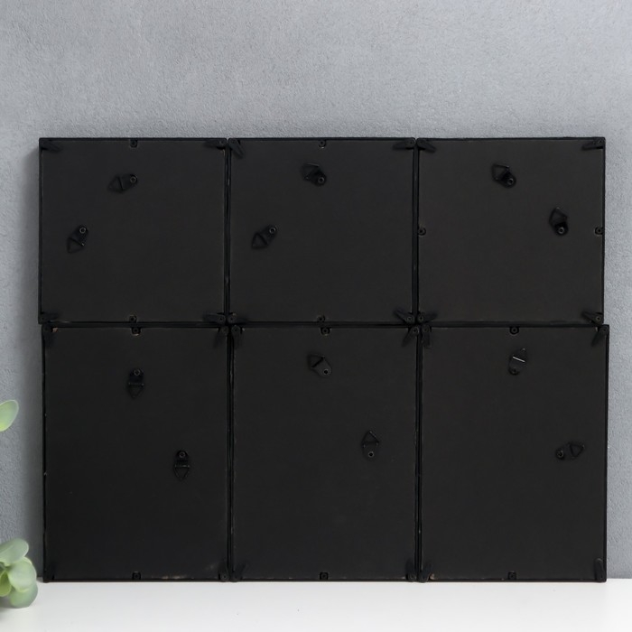 Фоторамка на 6 фото 10х10, 10х15 см "Коллаж" чёрная набор 6 шт 25х33,5х8 см