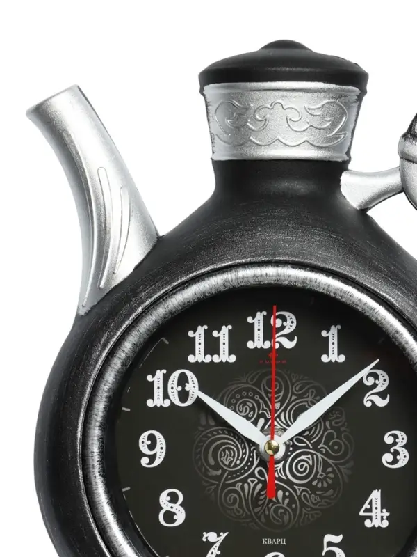 Часы настенные интерьерные для кухни &laquo;Сангино&raquo;, бесшумные, 26.5&times;24 см, черное серебро, от батарейки 1&times;АА