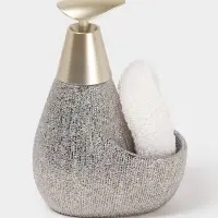 Дозатор для моющего средства с подставкой для губки Доляна &laquo;Африка&raquo;, 350 мл, серый