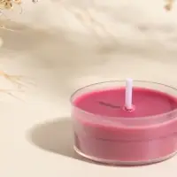 Чайная свеча ароматическая "Круглая" красная, аромат цветочный 3,8х3,8х1,8 см