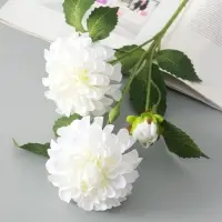 Цветы искусственные &laquo;Хризантема Бранхил черри&raquo;, d=9 см, h=49 см, белые