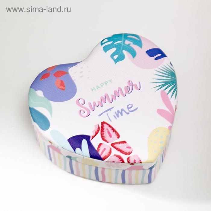 Шкатулка кожзам для украшений сердце  Шкатулка кожзам для украшений сердце "Лето в разгаре" 7х14х17 см