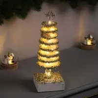 Фигура деревянная &laquo;Ёлочка&raquo;, 30&times;10&times;10 см, 35 LED, от батареек AAx2, свечение тёплое белое