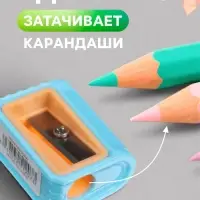 Набор точилок &laquo;Пастель&raquo;, 5 штук, ребристая, МИКС