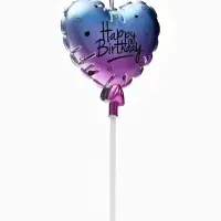 Свеча для торта &laquo;Шар сердце&raquo; 6,5 см, цвет фиолетовый