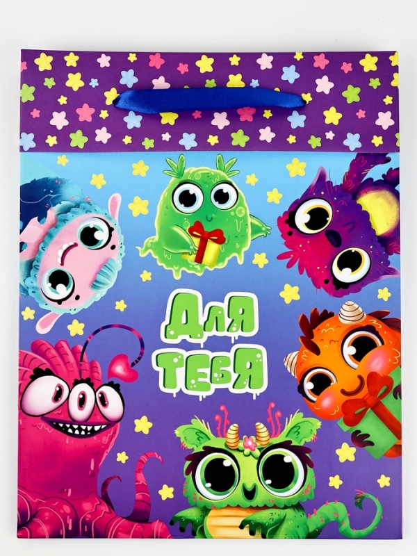 Пакет ламинированный двухсторонний «Монстрики», L 31 × 40 × 11,5 см Пакет ламинированный двухсторонний «Монстрики», L 31 × 40 × 11,5 см