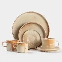 Салатник Magistro Organic brown, 1.35 л, d=20.7 см, фарфор, бежевый