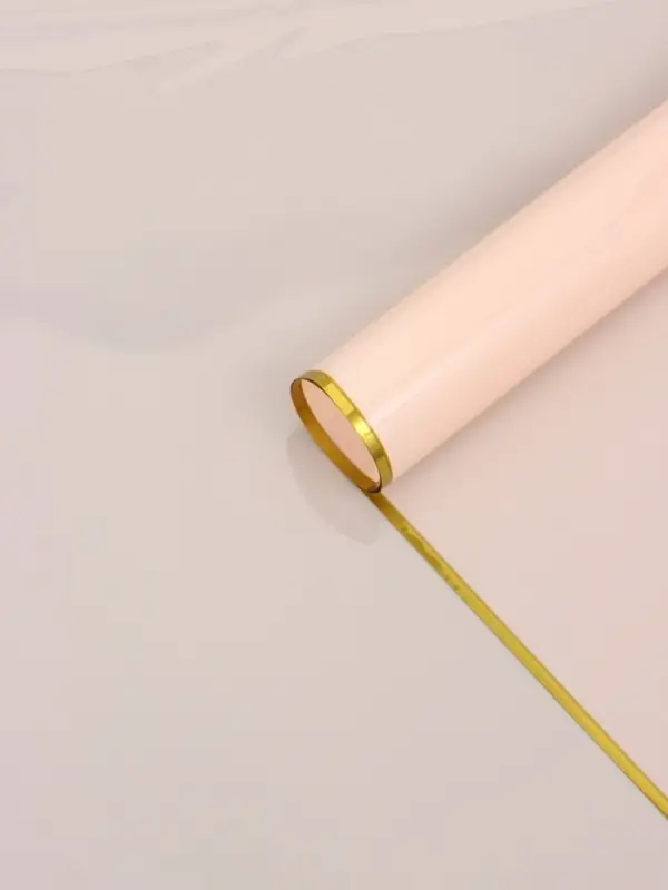 Пленка для цветов, "Кайма с тиснением", пудра, 57х57 см