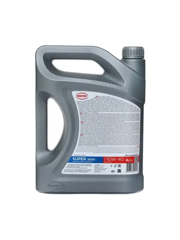 Масло моторное Sintec Super 3000 10W-40, SG/CD, п/синтетическое, 4 л 600240