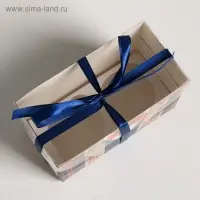 Коробка для капкейков, кондитерская упаковка, 2 ячейки «Настоящему мужчине», 16 х 8 х 10 см