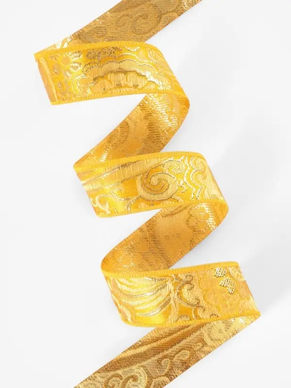 Лента декоративная &laquo;Жаккард&raquo;, 25 мм, 9&plusmn;0.5 м, цвет золотой