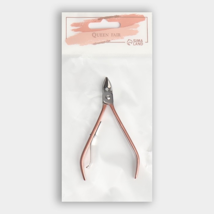 Кусачки маникюрные для кутикулы,10 см, длина лезвия - 9 мм, цвет серебристый/розовое золото Кусачки маникюрные для кутикулы,10 см, длина лезвия - 9 мм, цвет серебристый/розовое золото
