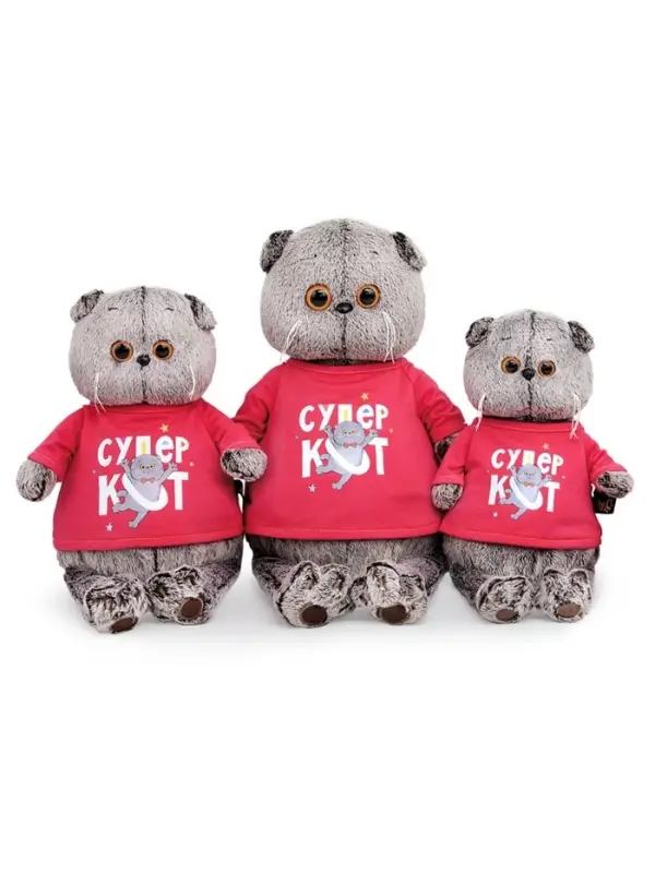 Мягкая игрушка &laquo;Кот Басик&raquo; 19 см, в лонгсливе с принтом &laquo;Супер кот&raquo;